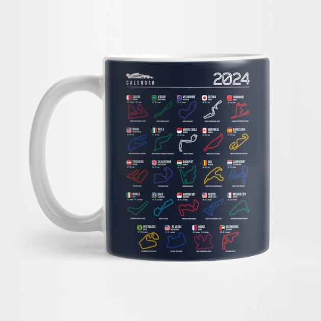 Calendar 2024 Formula Racing Tracks (Colors) by RaceCarsDriving